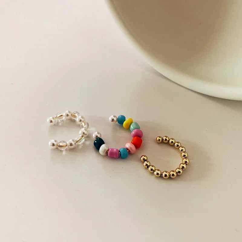 Pearl Ear Cuff Clip Earrings Non-Piercing Bone C-shaped Minimalist Jewelry