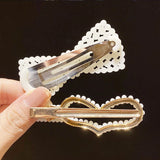 Heart-shaped Hair Clips Pearl Hairpin for Girls Women
