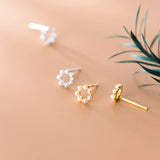 925 Silver Pearl Stud Earrings Romantic Round Earring For Women Jewelry