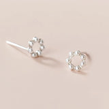 925 Silver Pearl Stud Earrings Romantic Round Earring For Women Jewelry