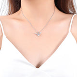 2Ct Moissanite Elk Deer Necklace Sterling Silver 925 Female Wedding Gift