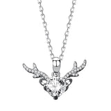 2Ct Moissanite Elk Deer Necklace Sterling Silver 925 Female Wedding Gift