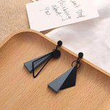 Geometric Clip on Earrings Retro Tassel Ear Clips Jewelry