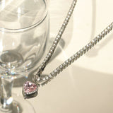 Heart Crystal Pendant Necklace for Women