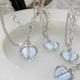 Heart Crystal Pendant Necklace for Women