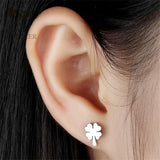Clover Stud Earrings Set - 12 Pairs Pack Stainless Steel Piercing Jewelry
