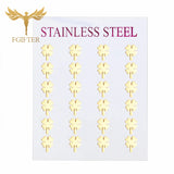 Clover Stud Earrings Set - 12 Pairs Pack Stainless Steel Piercing Jewelry