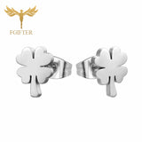 Clover Stud Earrings Set - 12 Pairs Pack Stainless Steel Piercing Jewelry