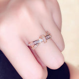 14k Real Geometry Women's Ring Adjustable Romantic Minimalist