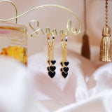 14k Real Minimalist Retro Heart Charm Earrings Tassel Romantic Delicate Earrings