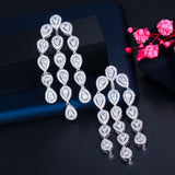 Cubic Zircon Water Drop Tassel Earrings for Women