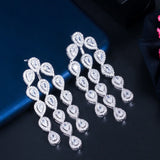 Cubic Zircon Water Drop Tassel Earrings for Women