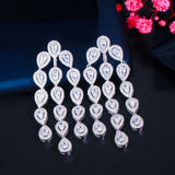Cubic Zircon Water Drop Tassel Earrings for Women