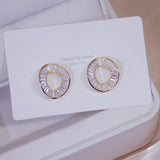 Round CZ Earring 925 Silver Bling Zircon Stud Earrings