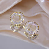 Round CZ Earring 925 Silver Bling Zircon Stud Earrings