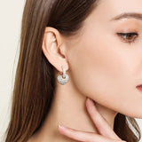 14K Plated Copper Zircon Love Pendant Earrings Women's Party Accessories