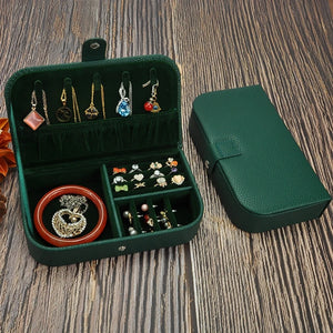 Portable PU Leather Earrings Storage Box Jewelry Organizer