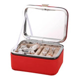 Mini Jewelry Box with Mirror Earrings Necklace Rings Organizer