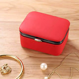 Mini Jewelry Box with Mirror Earrings Necklace Rings Organizer