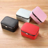 Mini Jewelry Box with Mirror Earrings Necklace Rings Organizer