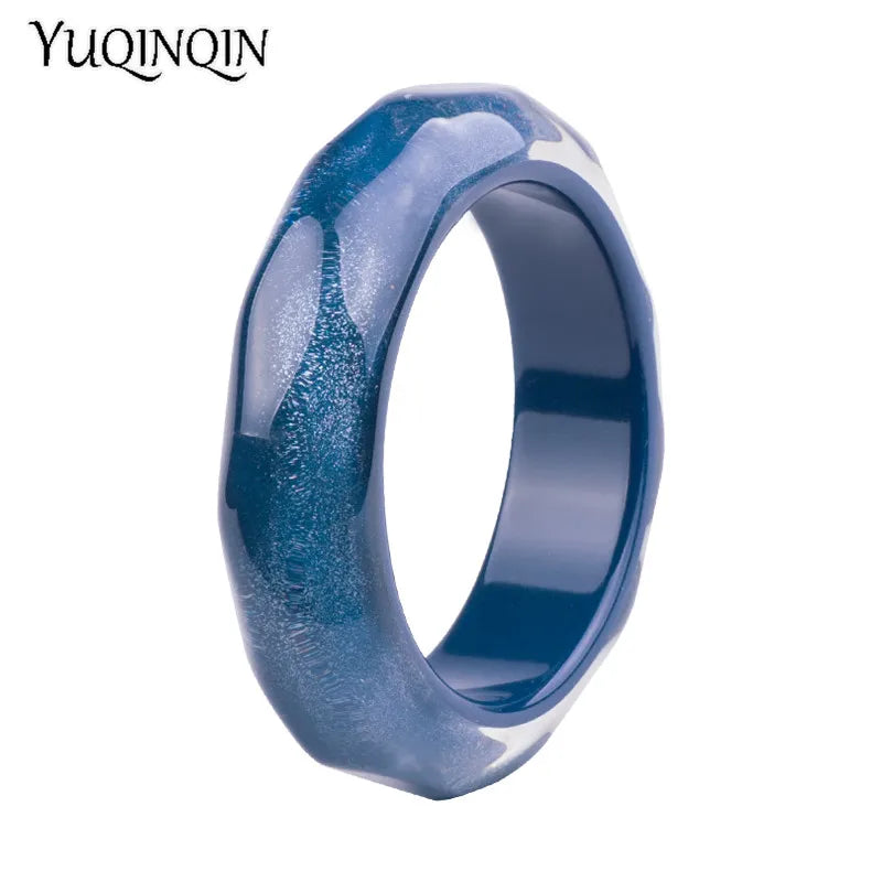 Colorful Wide Resin Bracelet Retro Jewelry for Women Girls
