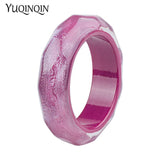 Colorful Wide Resin Bracelet Retro Jewelry for Women Girls