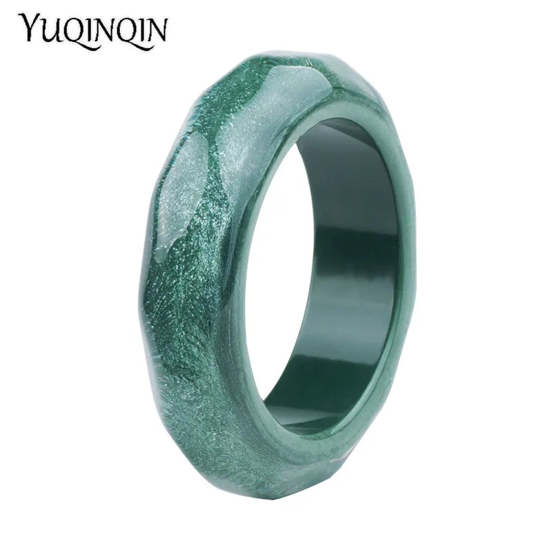 Colorful Wide Resin Bracelet Retro Jewelry for Women Girls