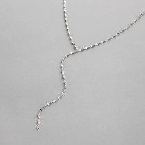 S925 Sterling Silver Long Tile Chain Sweet Necklaces Women Jewelry