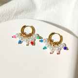 Pearl Beaded Hoop Earrings Bohemian Y2K Jewelry