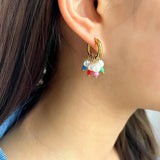 Pearl Beaded Hoop Earrings Bohemian Y2K Jewelry