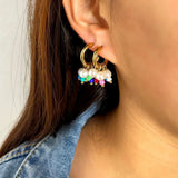 Pearl Beaded Hoop Earrings Bohemian Y2K Jewelry