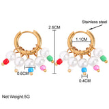 Pearl Beaded Hoop Earrings Bohemian Y2K Jewelry
