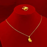 24K Lucky Fish Pendant Necklace for Women Jewelry Choker