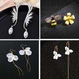 Vintage Butterfly Pearl Earrings Flower Brincos