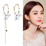 Vintage Butterfly Pearl Earrings Flower Brincos
