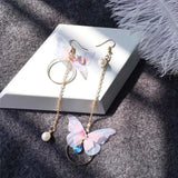 Vintage Butterfly Pearl Earrings Flower Brincos