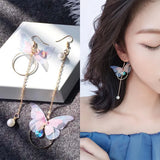 Vintage Butterfly Pearl Earrings Flower Brincos