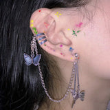 Green Butterfly Wedding Earrings Dangle Statement Earrings