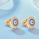 925 Silver Evil Eye CZ Devil's Stud Earrings