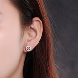 925 Silver Evil Eye CZ Devil's Stud Earrings