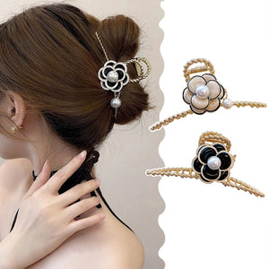 Retro Pearl Flower Hairpin Women Hair Clip Hair Claw Barrettes Headwear