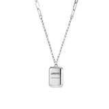 Geometric Square Letter Necklace - Retro S925 Silver