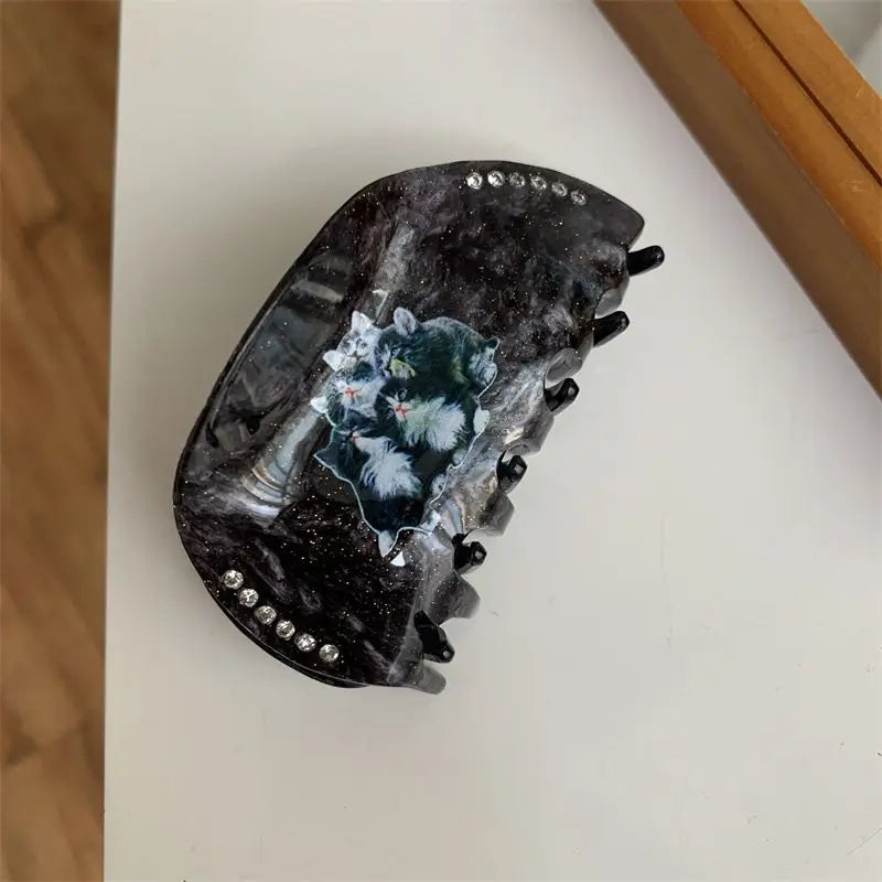 Rhinestone Cat Animal Hair Clip Vintage Jewelry Hair Accessories
