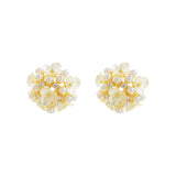 Romantic Hydrangea Pearl Zircon Clip On Earrings for Woman