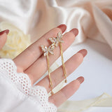 Romantic Butterfly Earrings Long Zircon Tassel Stud Jewelry