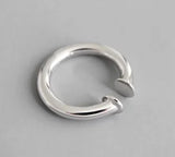 S925 Silver Geometric Ring Earrings Clip Men Women Jewelry