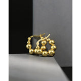 S925 Silver Geometric Bead Earrings Elegant Temperament Silver Earrings