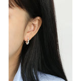 S925 Silver Geometric Bead Earrings Elegant Temperament Silver Earrings