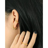 S925 Silver Geometric Bead Earrings Elegant Temperament Silver Earrings