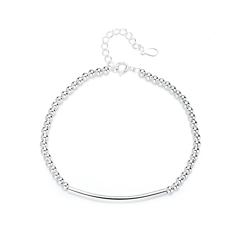 Sterling Silver Ball Chains Bracelet Charm Jewelry Gift